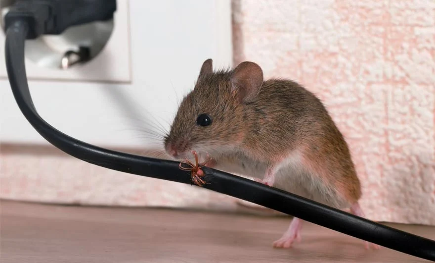 Souris ronge les fils électriques