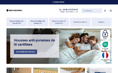 Bed-Secure® – Housse économique à membrane polyuréthane